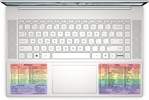 Vista 9 de SYNERLOGIC Guía de referencia rápida para Windows + Word/Excel (para Windows) Adhesivos de acceso directo de teclado, vinilo sin residuos Negro