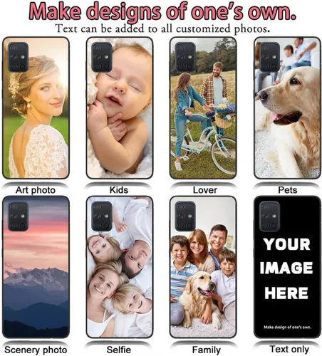 Vista 6 de Styletify Funda personalizada para Galaxy A54 5G, funda protectora a prueba de caídas de TPU mate a cuadros negros