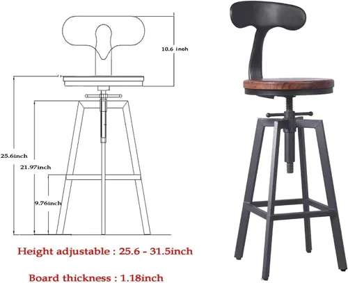 Vista 6 de Juego de mesa de bar y taburete de bar de 5 piezas, industrial rectangular, para comedor, pub, bar, escritorio y encimera de cocina, taburete