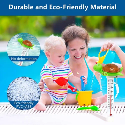 Vista 5 de Termómetro flotante para piscina, pantalla grande con cuerda fácil de leer, resistente a roturas, para piscinas al aire libre e interior, spas