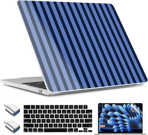 Vista 29 de TWOLSKOO Funda para MacBook Air de 15 pulgadas 2025 2024 2023 Release M4 A3241 M3 A3114 M2 A2941, carcasa rígida de plástico, protector de pantalla