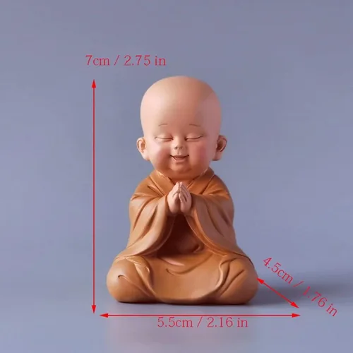 Vista 2 de Figura de monje para decoración del hogar, estatua de Buda, figura de monje zen, bonito adorno de resina, mobiliario decorativo, arte chino