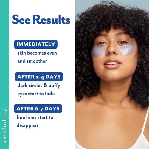 Vista 5 de Patchology Geles restauradores para ojos nocturnos, parches debajo de los ojos para ojeras y cuidado de ojos hinchados, máscaras antienvejecimiento