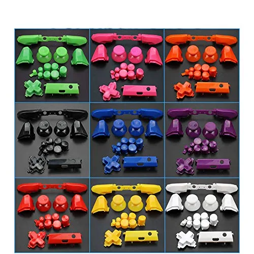 Vista 2 de Juego completo de botones de activación de parachoques de repuesto, guía Dpad RT LT RB LB ABXY ON Off Button Kit para Xbox One Slim Xbox One S