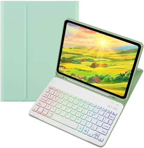 Vista 18 de kaidisen Funda con teclado retroiluminado colorido para Galaxy Tab S6 Lite de 10.4 pulgadas con teclado magnético desmontable Bluetooth RGB