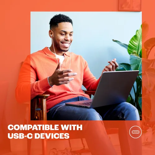 Vista 7 de JBL Tune 310C - Auriculares intraurales con cable de alta resolución, cable plano sin enredos, control remoto de 3 botones con micrófono (negro)