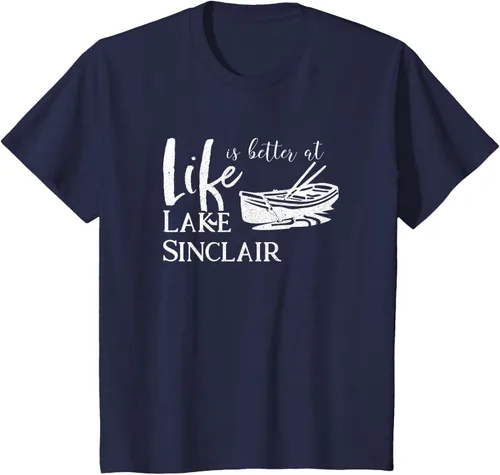 Vista 90 de Life is Better at Lake Sinclair Georgia Camiseta Negro