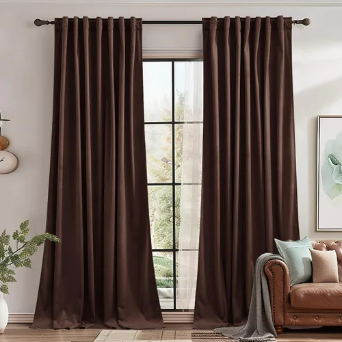 Vista 66 de StangH Cortinas 100% opacas, color beige, terciopelo suave y grueso, cortinas para ventana de dormitorio, forro blanco, cortinas con aislamiento