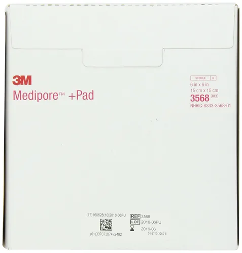Vista 2 de 3M™ Medipore™ +Pad - Apósito adhesivo para heridas de tela suave, 3568, apósito - 6 x 6 pulgadas, almohadilla - 4 x 4 pulgadas