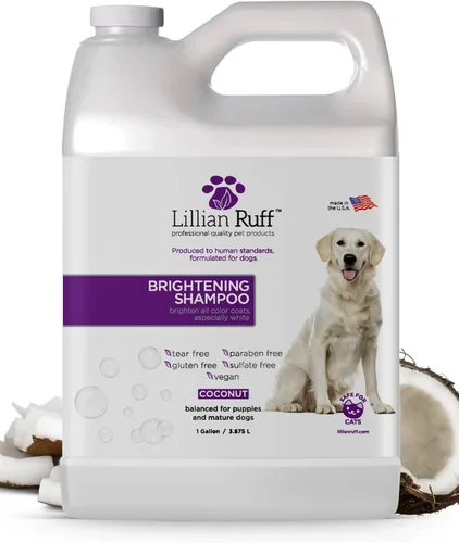Vista 9 de Lillian Ruff Fórmula PRO Champú para Perros Ultra Blanqueador - Blanqueamiento Profesional y Eliminador de Olores de Larga Duración - Elimina