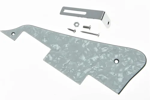 Vista 21 de KAISH Golpeador de guitarra Abalone Pearl LP con soporte negro para Epiphone Les Paul