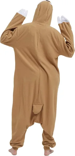 Vista 3 de DELEY Unisex Axolotl Onesie Adult Halloween Costume Anime Axolotl Cosplay Pajamas Warm Sleepwear Homewear