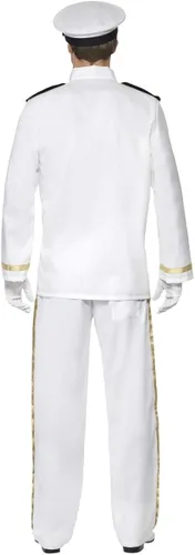 Vista 3 de Smiffys Disfraz de Captain Deluxe para hombre, color blanco, Blanco