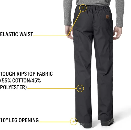 Vista 4 de Carhartt - Pantalón de hombre tipo cargo con tela ripstop antidesgarro para personal de la medicina