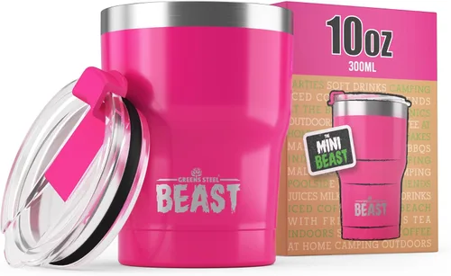 Vista 51 de Beast Vaso de 10 oz de Acero Inoxidable con Aislamiento al Vacío para Café y Hielo de Doble Pared Termo de Viaje (Blanco Ártico)