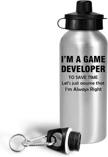 Vista 2 de Im a Game Developer Designer Water Bottle Tumbler 20oz Reusable Drinkware - Cute Gifts for Video Gaming Design Dev Team Development Funny Gag Idea