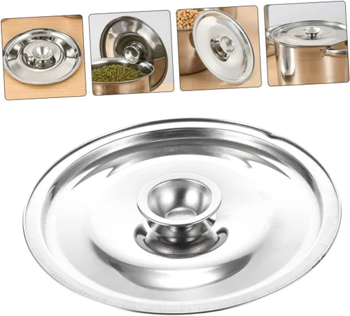 Vista 7 de STOBAZA Tapa para tarro de aceite de 7.08 pulgadas, reutilizable, con mango de madera antiquemaduras, ajuste universal para ollas y sartenes