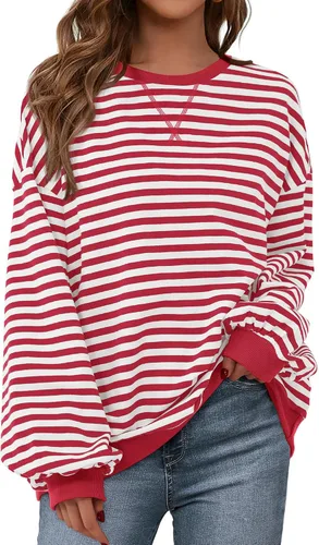 Vista 25 de BTFBM Sudadera de gran tamaño para mujer 2026 otoño Azul Beige Blanco