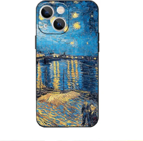 Vista 11 de Funda para iPhone 13 Pro, diseño de arte estético, Van Gogh con flores de almendra, funda para teléfono a prueba de golpes, para mujeres y niñas