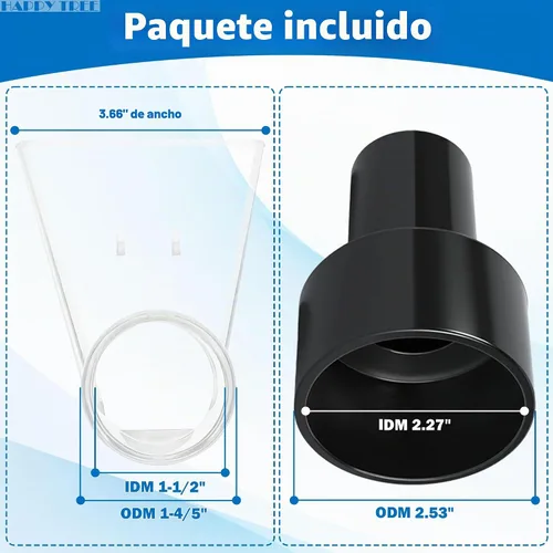 Vista 5 de Happy Tree Accesorio de extracción transparente con reductor de 2-1/2 pulgadas para tapicería, limpieza de alfombras y detalles automáticos