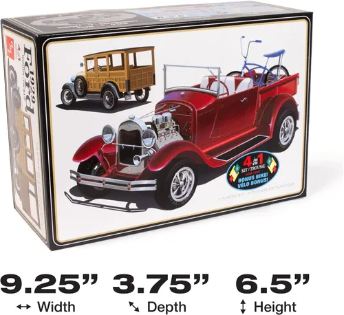 Vista 5 de Round 2 AMT 1929 Ford Woody Pickup - Kit de modelo a escala 1:25, transparente y blanco