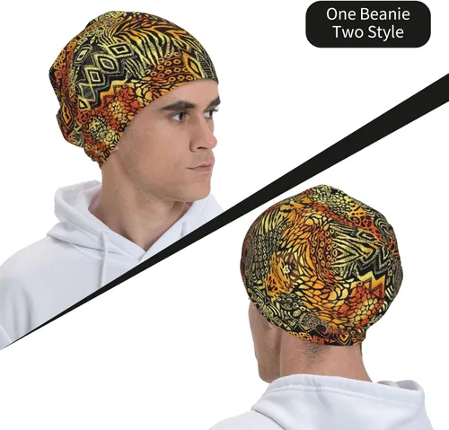 Vista 40 de Gorro africano holgado para adultos, tejido elástico, de calavera, gorro de invierno para exteriores para mujeres y hombres