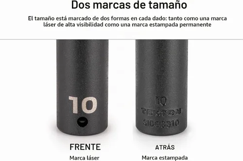 Vista 4 de TEKTON Juego de llaves de tuerca de impacto de 1/2 pulgada, 9 piezas SID92415