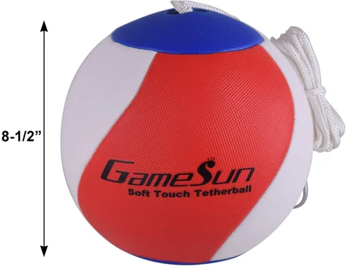 Vista 2 de Tetherball and Rope,Full-Size Soft Rubber, Portable Tetherballs with Soft Rope - Great Outdoor Game for Family Fun Play