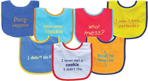 Vista 17 de Luvable Friends Baby Cotton Terry Drooler Bibs with PEVA Back, Transportation, One