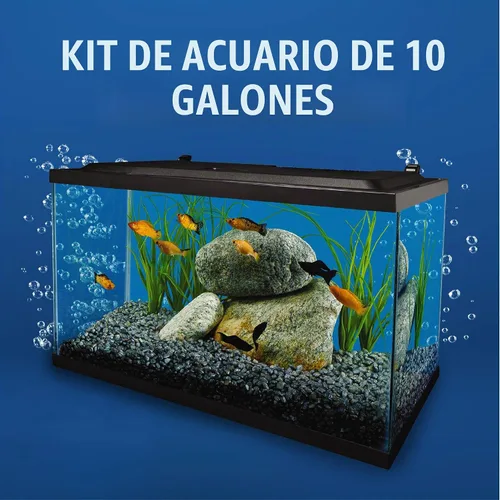 Vista 4 de Tetra Acuario, 10 Galones, Kit Completo de Tanque de Peces Tropicales con Iluminación LED para Peces de Agua Dulce