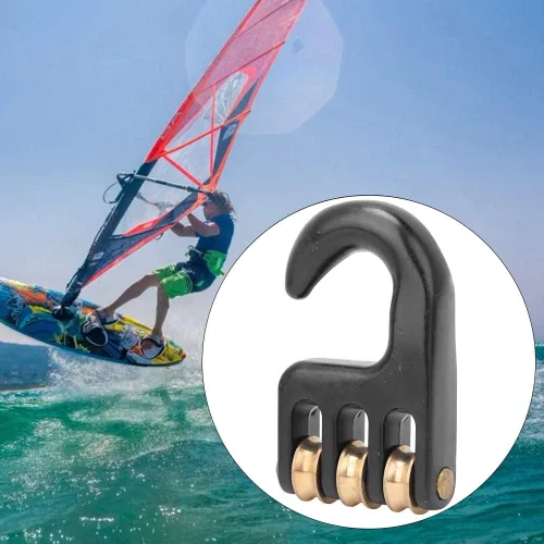 Vista 3 de 1 gancho de polea de windsurf de aleación de aluminio de 4.06 oz, gancho universal para polea de aparejo de windsurf, accesorios de windsurf