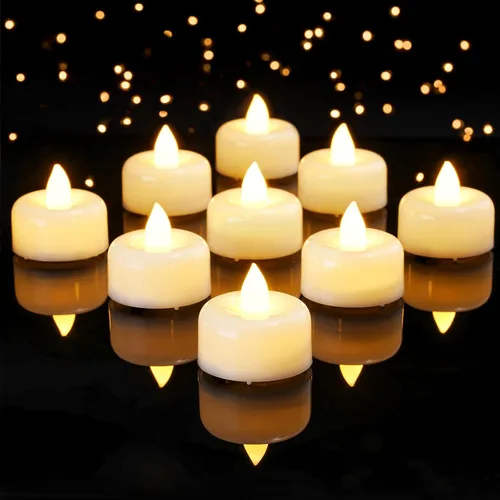 Vista 12 de Amagic 12 paquete de velas de té con temporizador, velas operadas por batería con temporizador de 6H, encendido automático diario, velas LED