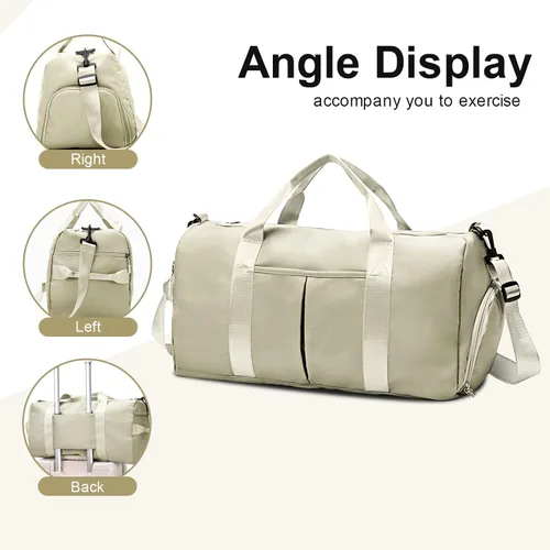 Vista 3 de ZGWJ Bolsa de viaje con relleno de hombro, impermeable, para mujeres y hombres, para natación, deportes, viajes, gimnasio, bolsa plegable