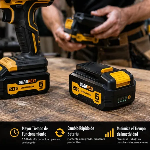Vista 4 de Batería de repuesto de 6Ah compatible con herramientas DeWalt 20V