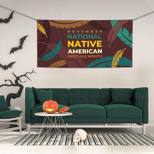 Vista 3 de Telones de fondo del orgullo indígena del Mes de la Herencia Nativa Americana, Fondo de fotografía de fiesta para interiores y exteriores, festival