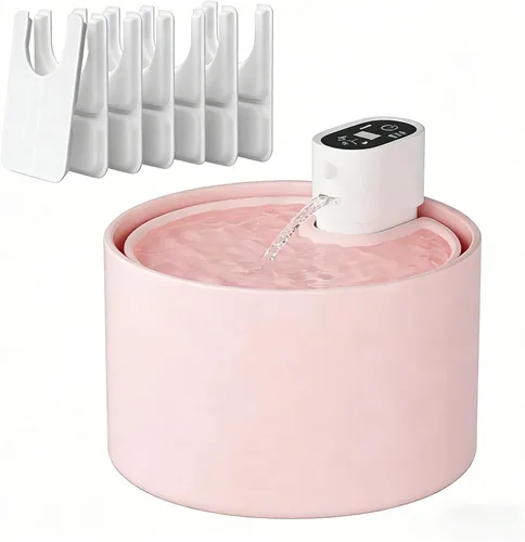 Vista 8 de Reemplazo de fuente de agua inalámbrica de cerámica para gatos, controlador de sensor de batería de 4000 mAh, sensor inteligente súper silencioso