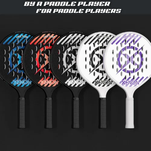 Vista 6 de Vector Pro Spin Max Version 2 - Pala de tenis de plataforma por Xenon Paddle, cabeza de gran tamaño, punto de equilibrio uniforme, núcleo de espuma
