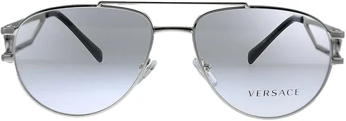 Vista 2 de Versace VE 1269 1000 - Lentes de aviador de metal plateado de 2165in