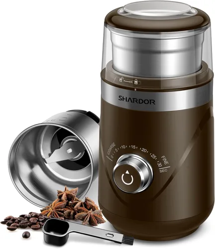 Vista 18 de SHARDOR Molinillo de café eléctrico de hoja súper silenciosa, perilla giratoria de control de molienda temporizada, ajustable grueso a fino