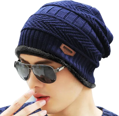 Vista 129 de Loritta Gorro de invierno cálido de punto grueso y holgado para hombre