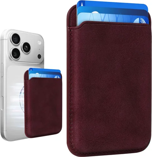 Vista 21 de Cartera de cuero Mag-Safe RFID magnética más resistente para la serie iPhone 17, accesorios Mag-Safe que se adhieren a la serie de iPhone Verde claro