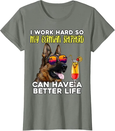 Vista 13 de Camiseta I Work Hard So My German Shepherd Can Have A Better Life Negro