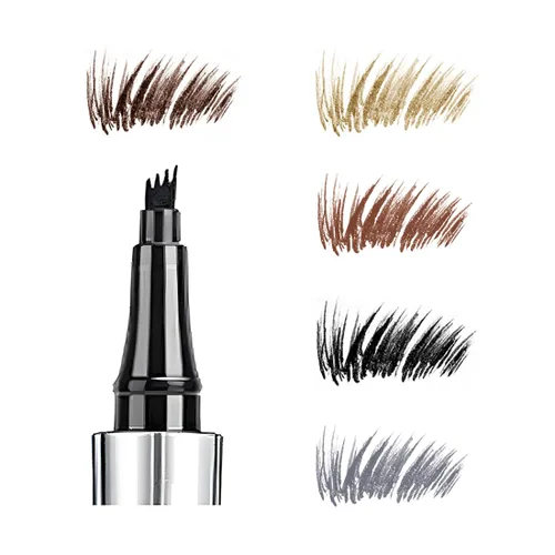 Vista 7 de Bolígrafo de cejas de 5 colores, microrelleno líquido natural para cejas, maquillaje para cejas (#1 marrón)