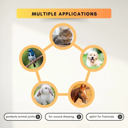 Vista 4 de Vendaje autoadhesivo - Vendaje para lesiones para mascotas, perros, gatos, caballos - Paquete de 12 - Vendajes para patas de perros - Previene