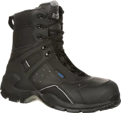 Vista 7 de ROCKY 1st Med - Bota de servicio público impermeable con puntera de fibra de carbono resistente a pinchazos y cremallera lateral