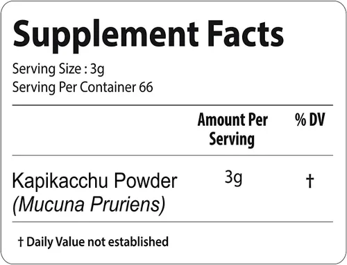Vista 8 de bixa BOTANICAL Mucuna Pruriens Powder Polvo de frijol de terciopelo