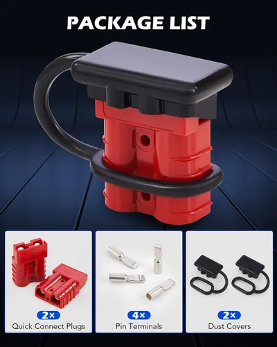 Vista 3 de Orion Motor Tech arnés con cable de conexión / desconexión rápida calibre 6-8 para cabestrante de remolque CC de 12-36V, 50A