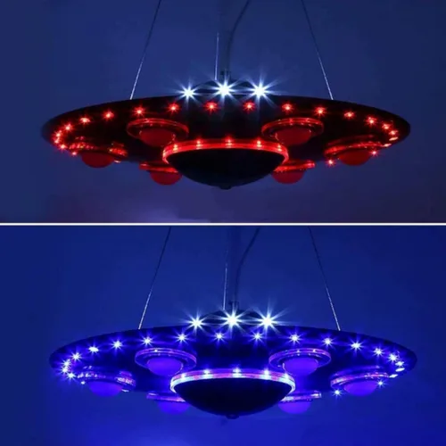 Vista 3 de Lámpara de techo moderna Lámpara colgante de techo dormitorio de los niños Lámpara de techo habitación niño niña creativo Alien UFO Flying Saucer