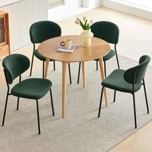 Vista 38 de Homedot Juego de 2 sillas de comedor tapizadas negras, modernas sillas de cocina de mediados de siglo tapizadas con cojín acolchado para comedor