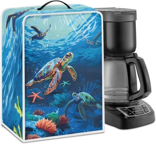 Vista 42 de Mumeson Funda para cafetera de girasol, extra grande, ligera, con asa, cubierta para máquina de café, tostadora, cubierta a prueba de polvo
